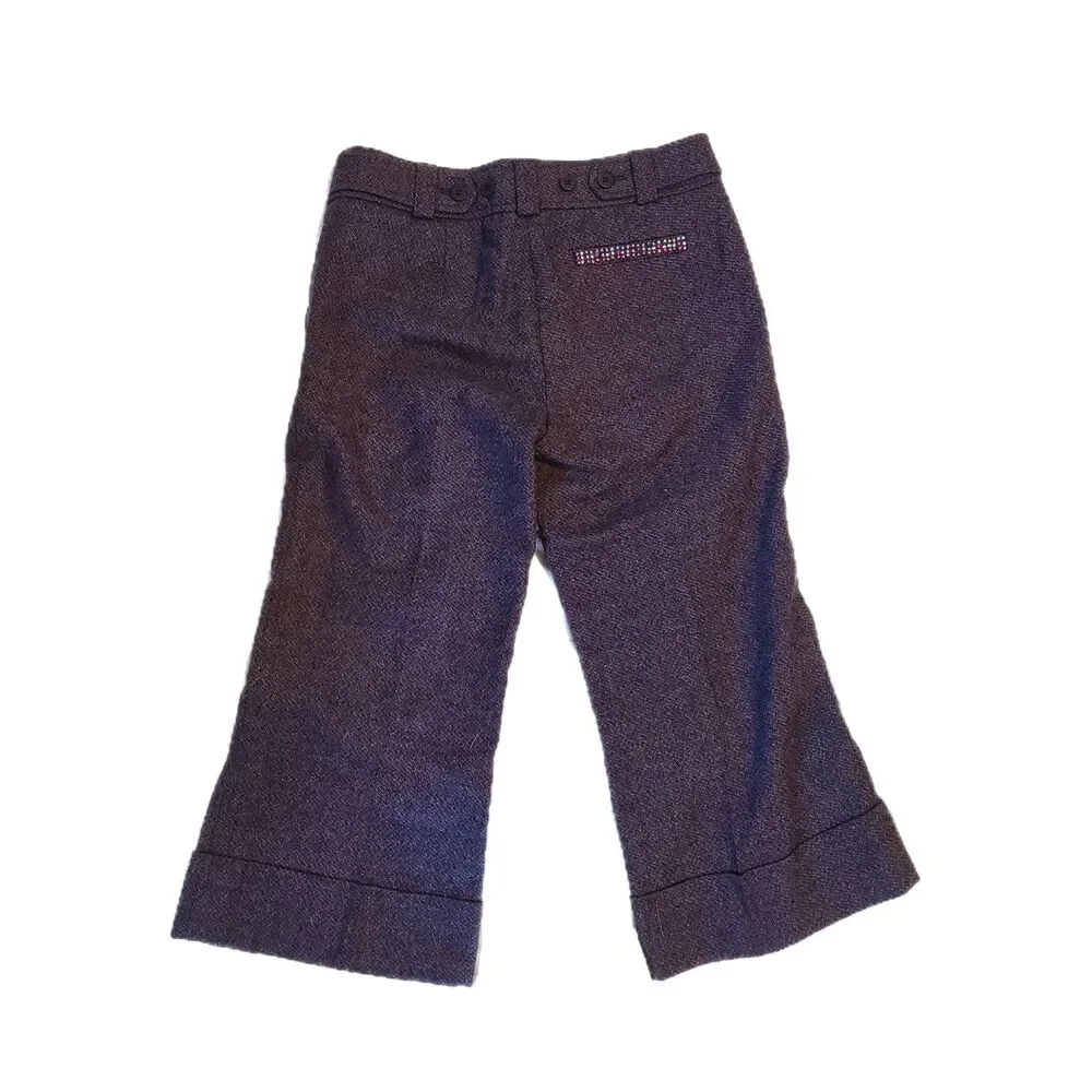 Ted Baker Purple Marled Wide Leg Bermuda Culottes, Size 4 (XS), EUC, Vintage Y2K - Picture 2 of 8